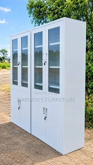 Boss Office Products Kabati la Uhifadhi la Milango Miwili na Nusu ya Kioo