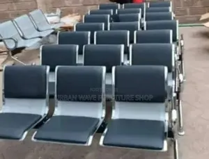 Viti vya Kusubiri vya 3-Seater Nyeusi