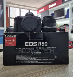 Canon EOS R50 Kamera ya Mirrorless na Lens ya 18-45mm (Nyeusi)