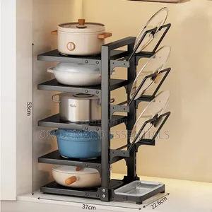 Heavy Duty 5-Tier Cookware na Pot Lid Organizer Rack