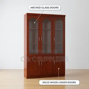 Kabati la Meneja la Mahogany lenye Milango 3