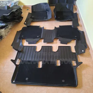 Land Cruiser LC200 Nyeusi Floor Mats Safu Mbili