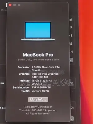 Apple MacBook Pro 2017 16GB i7 256GB SSD