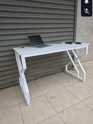 Modern Office Desk with Z-Shaped Metal Legs
