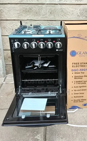 Glamstar Nyeusi 50x55 Cooker ya Kusimama 3+1