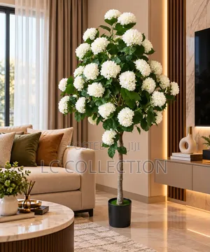 Mti Bandia wa Maua ya Hydrangea Nyeupe