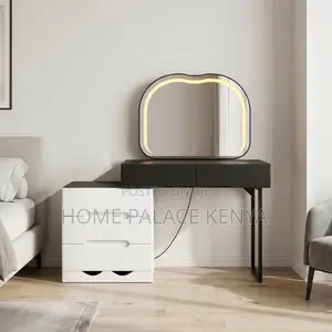 Home Palace Dressing Table yenye Mwanga - Nyeusi Juu