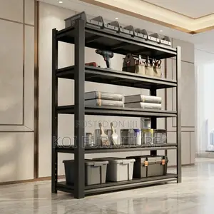 Black Metallic Storage Rack - Rust Resistant