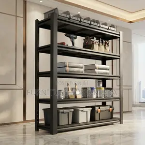 Black Five-Tier Home Office Organization Rack