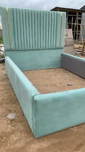 Modern Mint Green Velvet Bed Frame (Queen)