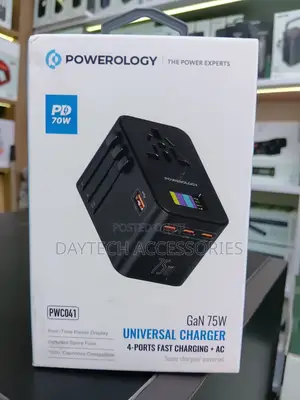 Powerology GaN 75W Universal Travel Charger (PWC041)