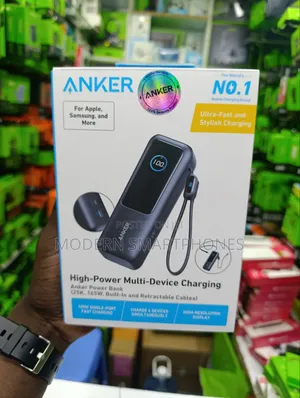 Anker Zolo Power Bank 25000mAh, 165W, Na Cables Zinazojificha
