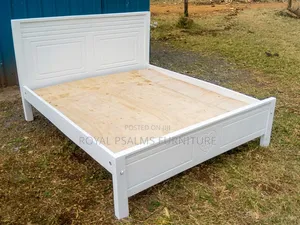 Kitanda cha Mbao Nyeupe cha Kisasa cha Heavy-Duty 5x6