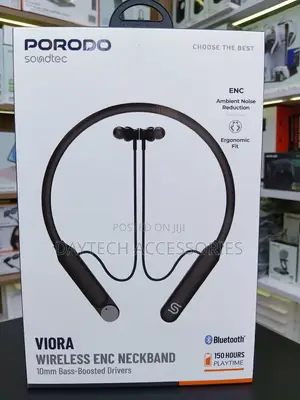 Porodo Soundtec 1000mAh Neckband Headphones - Black
