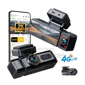 3-Channel 4G LTE Dash Cam Kamera ya Mbele ya 2K