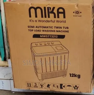 Mika 12Kg Twin Tub Washing Machine - Nyeupe
