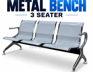 Boss Office Products Benchi la Kusubiri la Chuma la Silver la Viti 3