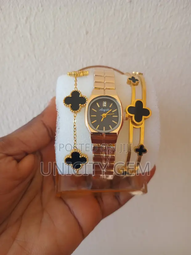 Women's Watch Set with Bracelet & Bangles - 1