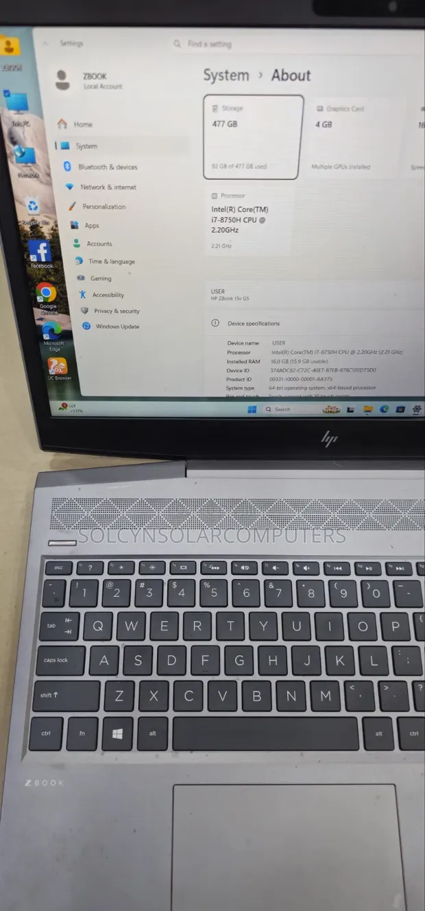 HP ZBook 15u G5 Laptop - Intel Core i7, 16GB RAM, 512GB SSD - 1