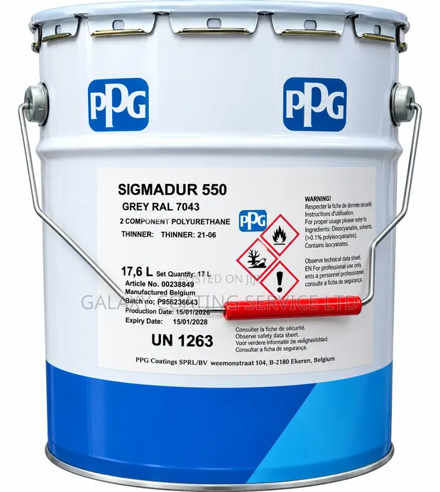 PPG Sigmadur 550 Grey RAL 7043 Polyurethane Topcoat - 1