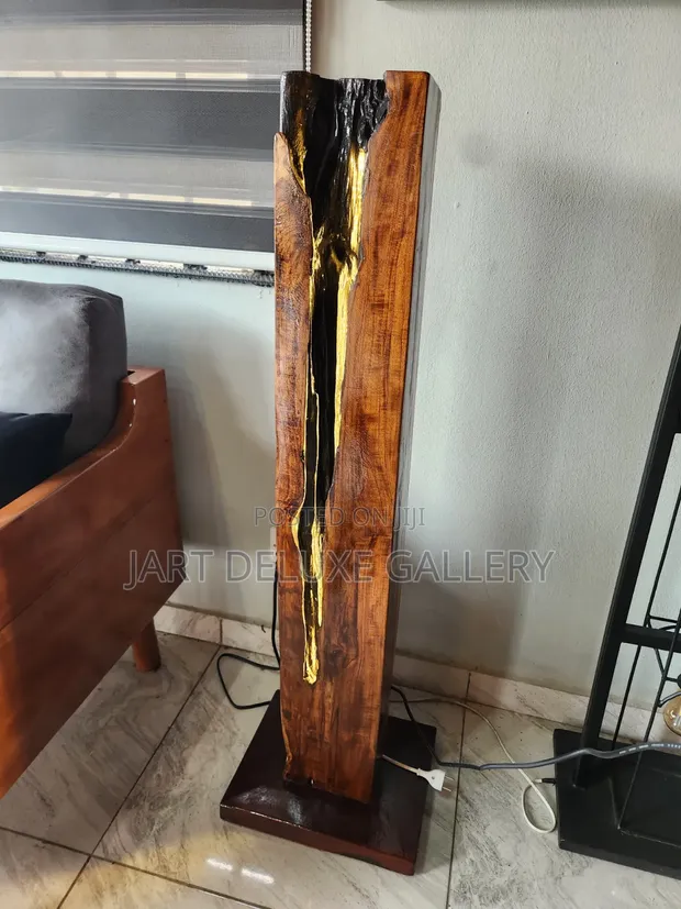 Decorative Rustic Wooden Standing Light - 1