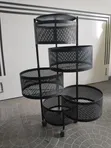 Clean Used Kitchen Storage Rack - Black Steel - 1