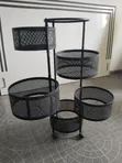 Clean Used Kitchen Storage Rack - Black Steel - 5