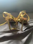 EGO Gold Stiletto High-Heel Sandals - Size 40 - 4