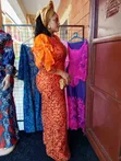 Orange Lace Dress - Size 16 - 2