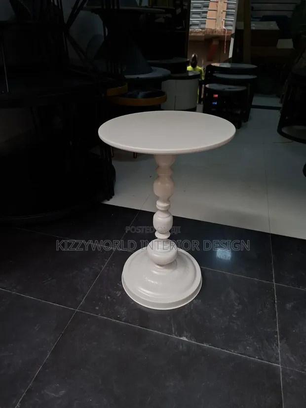 Chess Side Stool - White Metal - 1