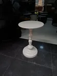 Chess Side Stool - White Metal - 1