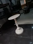 Chess Side Stool - White Metal - 3