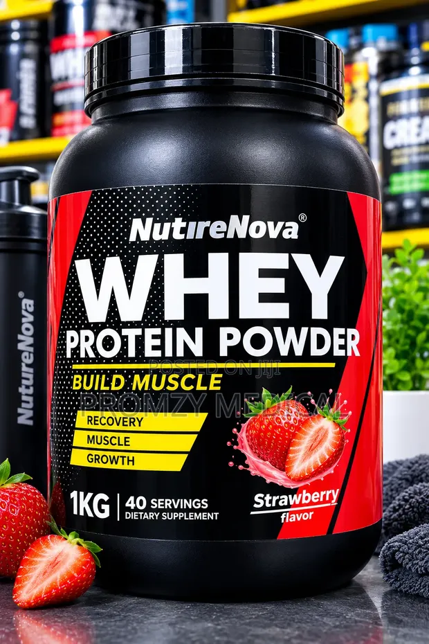 NurtureNova Whey Protein Powder - 40 Servings Strawberry - 1