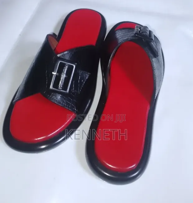 Handmade Leather Slippers - Size 44 - 1