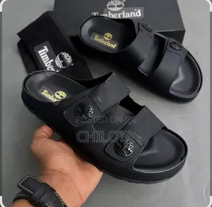 Goodiestores Men's Black Slip-On Sandals