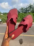 Hermes Female Palm Leather Slippers - 1