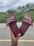 Hermes Female Palm Leather Slippers - 5