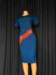 Elegant Official Dress with Cape Waist Detail & Statement Sleeves - 2