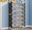 7-Tier Shoe Rack - 63cm Wide, 128cm High | Black - 2