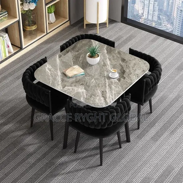 Regal Marble Dining Set - 4 Chairs - 1