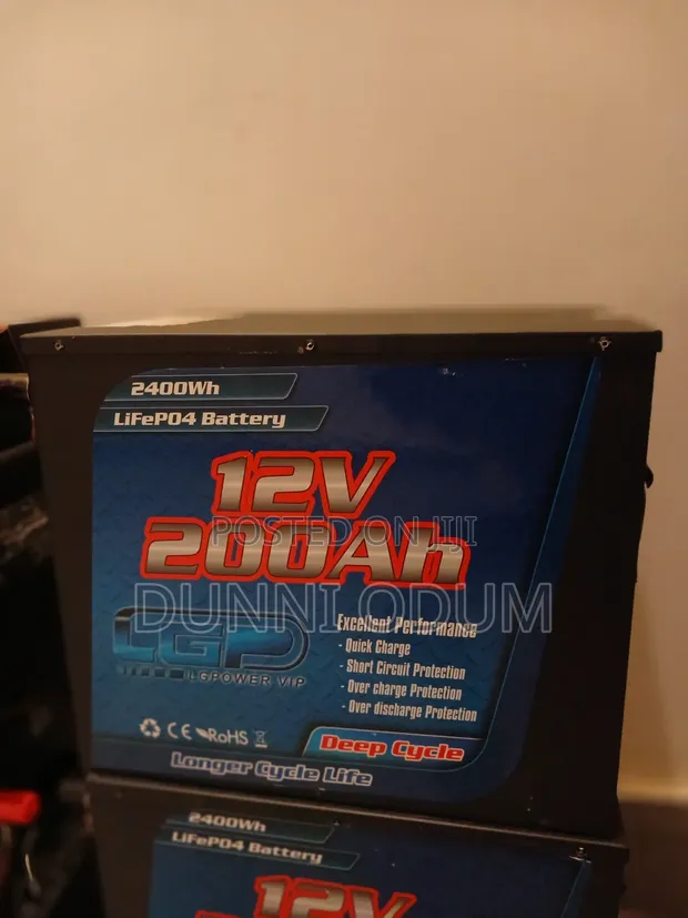 Used LGPOWER 12V 200Ah LiFePO4 Inverter Batteries (4 pcs) - 1