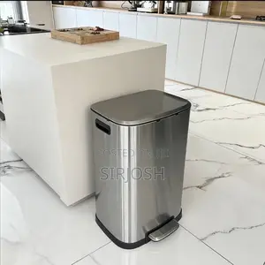60L Stainless Steel Waste Bin - Gold/Silver