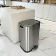 60L Stainless Steel Waste Bin - Gold/Silver - 1