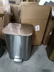 60L Stainless Steel Waste Bin - Gold/Silver - 2