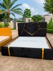 Home Interiors 6x6 Luxury Upholstered Bed Frame - Ash Grey - 2