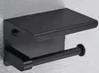 Matte Wall-Mounted Toilet Paper Holder with Shelf - 2