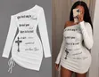Shein White Graphic Bodycon Mini Dress - 1