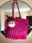 Pink Faux Fur Tote Bag - 1