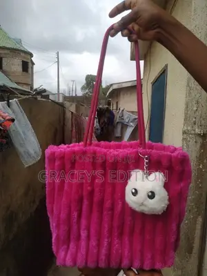 Pink Faux Fur Tote Bag