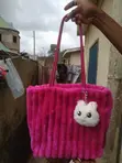 Pink Faux Fur Tote Bag - 2